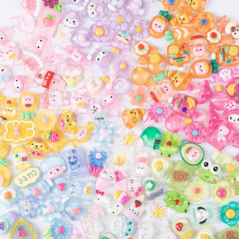 10pcs Miếng Dán Resin Trong Suốt Họa Tiết Hoạt Hình Sáng Tạo SG062 diy