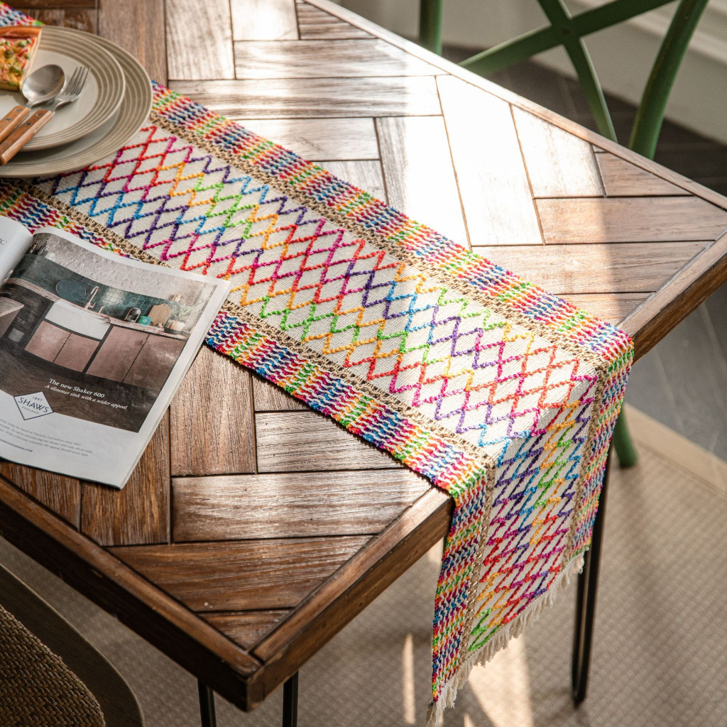 Khăn Trải Bàn Bằng Cotton Lanh Tự Nhiên Dày Dặn Trang Trí Bàn Ăn / Tủ TV Trang trí bàn bằng vải bông