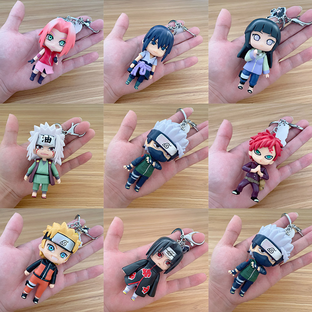 Set 8 Mô Hình Nhân Vật Naruto Sasuke Kakashi Itachi Jiraiya Bằng PVC 9cm