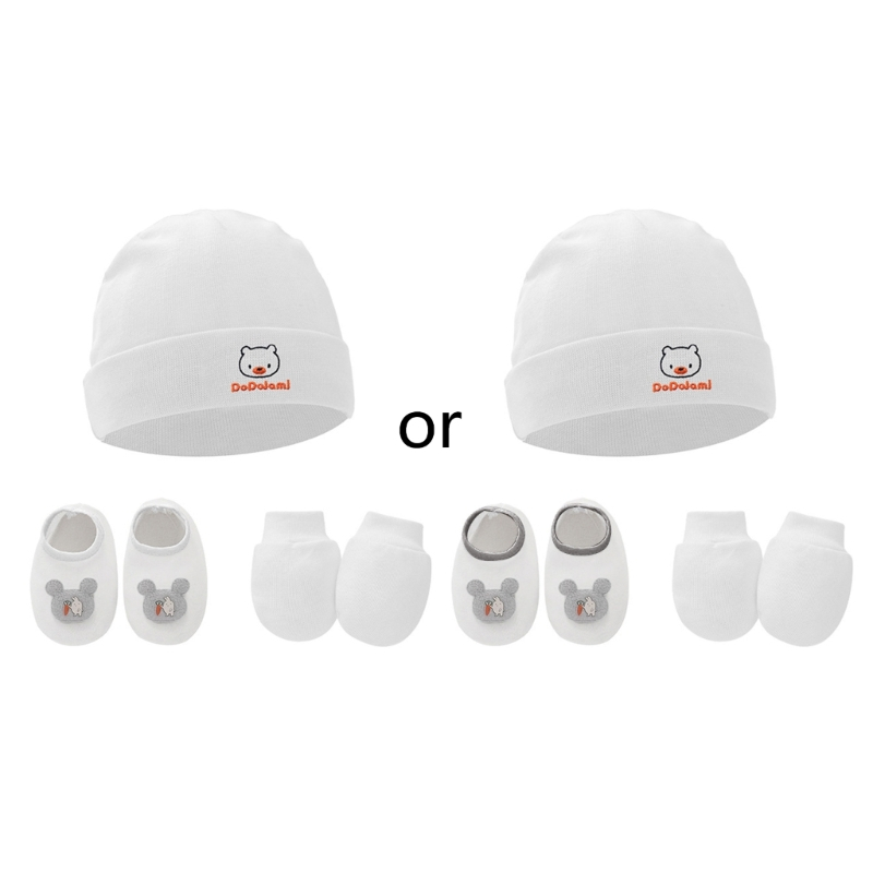 Bộ Găng Tay Bao Chân Và Vớ Chống Trầy Xước Bằng Cotton Mềm Cho Bé Sơ Sinh