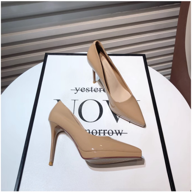 Giày cao gót SHIZHIBAO da bóng mũi nhọn thời trang cho nữ