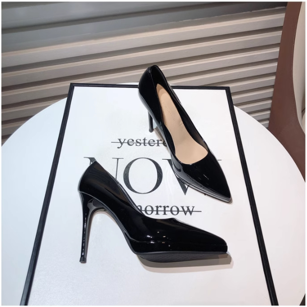 Giày cao gót SHIZHIBAO da bóng mũi nhọn thời trang cho nữ
