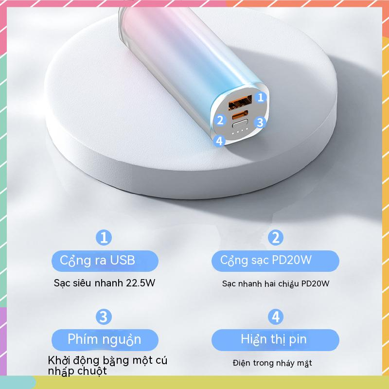 Pin Sạc Dự Phòng Mini PD5000mAh 10000mAh Cho Samsung / Xiaomi / oppo / vivo