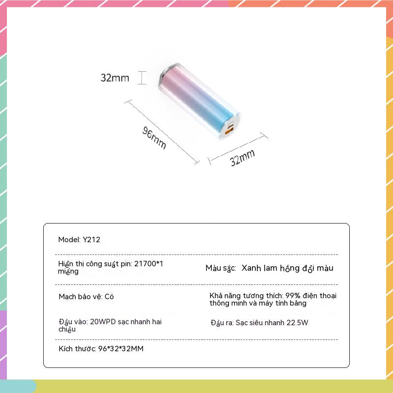 Pin Sạc Dự Phòng Mini PD5000mAh 10000mAh Cho Samsung / Xiaomi / oppo / vivo