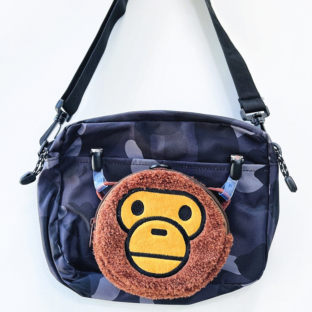 Túi đeo chéo vai Bape 2 trong 1 Thay đổi ví Túi đeo chéo