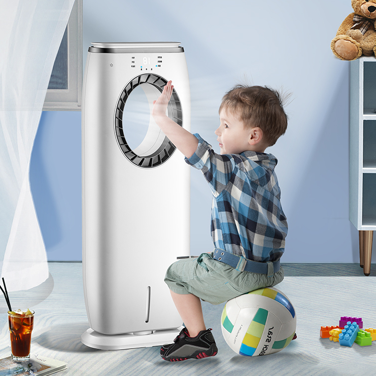 Quạt Không Cánh Lọc không Khí Quạt Điều Hòa Không Khí 3 Tốc Độ Gió Hẹn Giờ 12H Êm Làm Mát Nhanh Cánh Cho Phòng Ngủ Văn Nhà CN Cắm