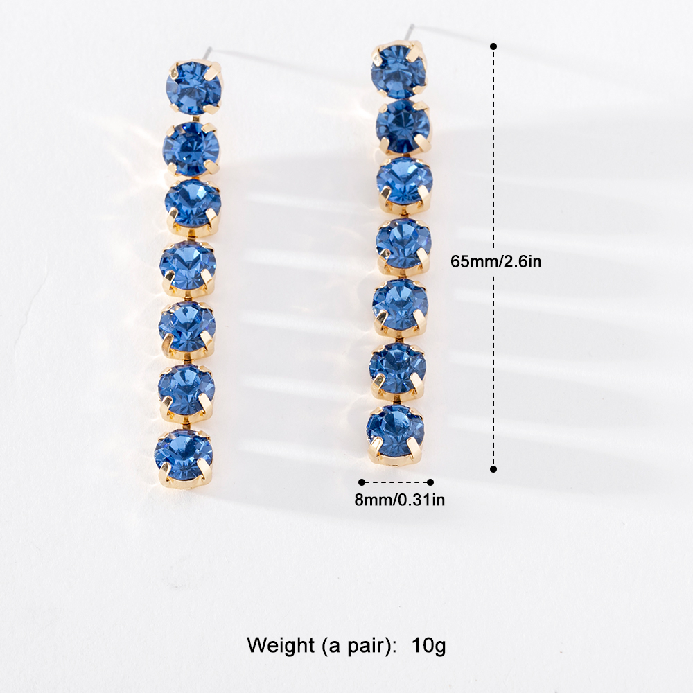 Đôi Bông Tai Dáng Dài Đính Đá Nhiều Màu Thời Trang Cho Nữ PD1059