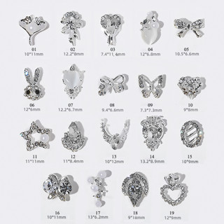 BORN PRETTY Charm Gắn Móng Phụ Kiện Trang Trí Móng Tay Hình Nơ Bướm 3D Màu Bạc Xinh Xắ