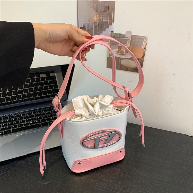 Túi Đeo Vai Dây Rút Màu Sắc Tương Phản Thời Trang 2023 Cho Nữ