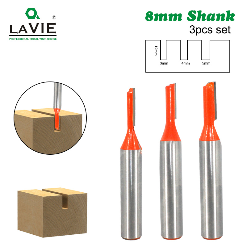 1 Mũi Phay Router Thẳng 8mm Chuôi Đơn Cắt Gỗ Bằng Cacbua Vonfram MC02083