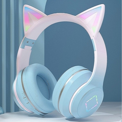 Tai Nghe Bluetooth Không Dây DR57 Hình Tai Mèo Dễ Thương Cho Học Sinh