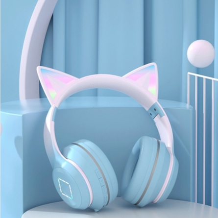 Tai Nghe Bluetooth Không Dây DR57 Hình Tai Mèo Dễ Thương Cho Học Sinh