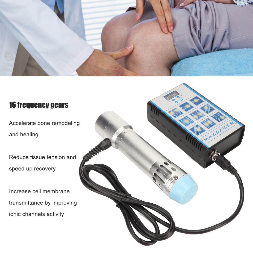 Máy sóng xung kích ED 16 bánh răng tần số 7 đầu xoa bóp Thiết bị điều trị ngoài cơ thể 100‑240V SUNCOL