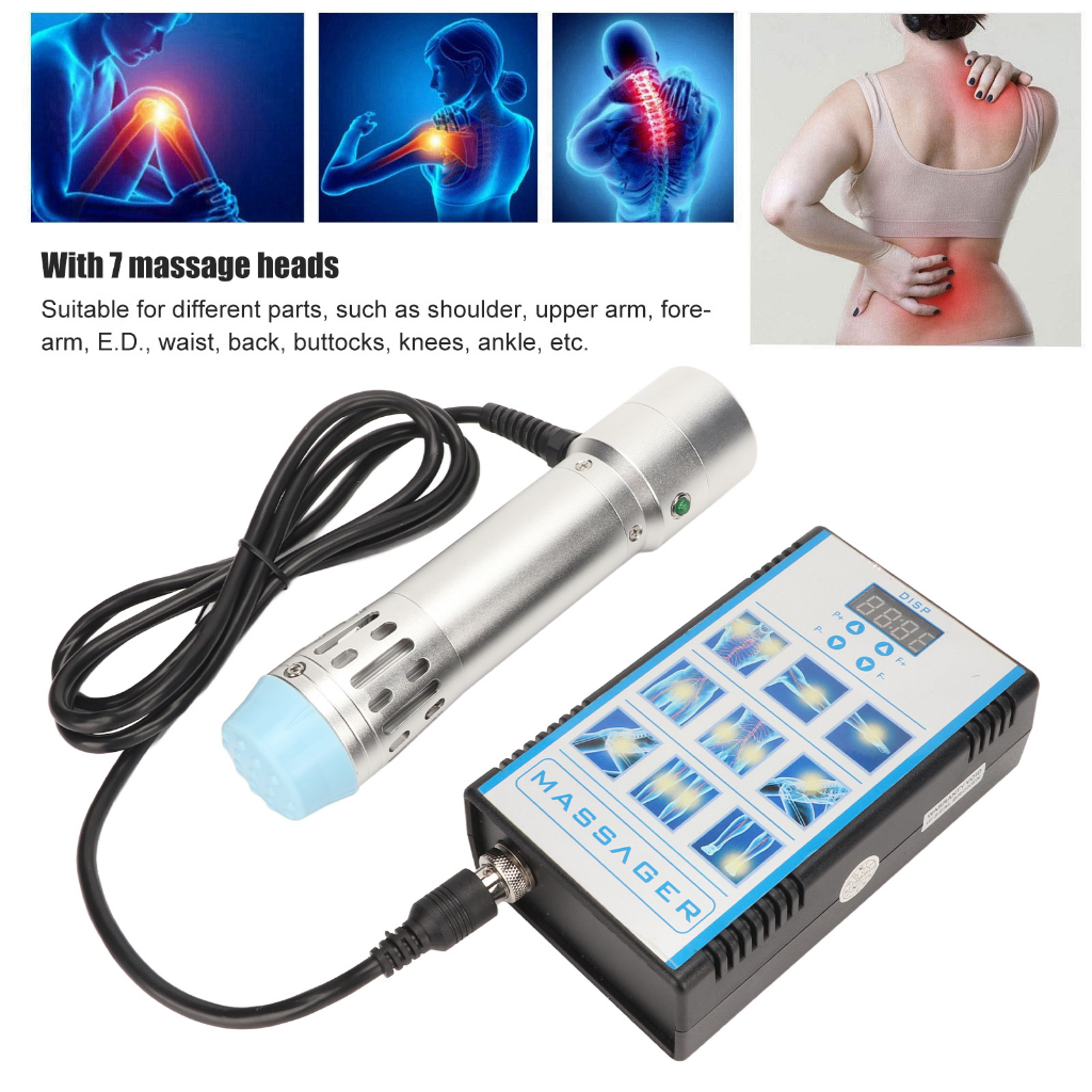 Máy sóng xung kích ED 16 bánh răng tần số 7 đầu xoa bóp Thiết bị điều trị ngoài cơ thể 100‑240V SUNCOL