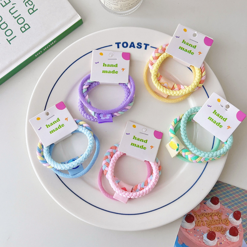 Dây Buộc Tóc Cao Su Co Giãn Hai Màu Cơ Bản Mới Dành Cho Bạn Nữ