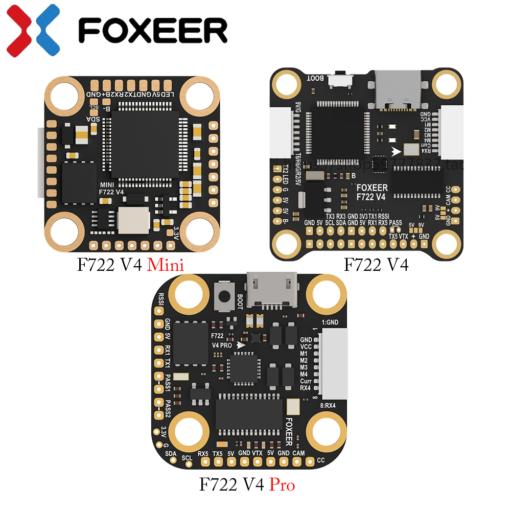 Foxeer f722 v4 mini / v4 pro 2-6s dc5v / 3a bec đầu ra bf osd 16m bộ điều khiển chuyến bay bộ nhớ flash cho dji fpv air fpv drone