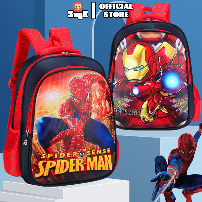 Suge Princess Aisha Ba Lô Đi Học Nhẹ Dễ Thương Cho Bé Trai Mầm Non Captain America Spider Iron Man