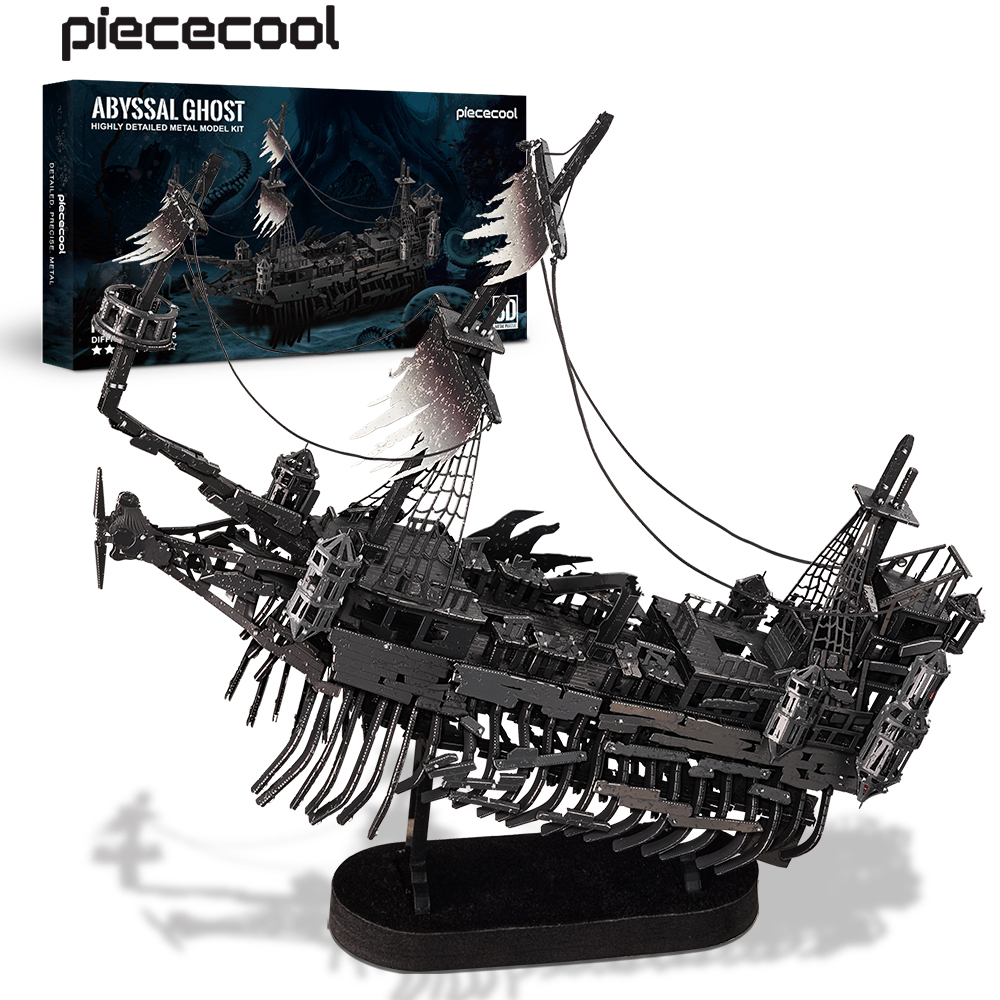 Piececool 3D Kim Loại Mô Hình Bộ Abyssal Ma Cướp Biển Tàu DIY Bộ Dụng Cụ Mô Hình Lắp Ráp Quà Tặng Si