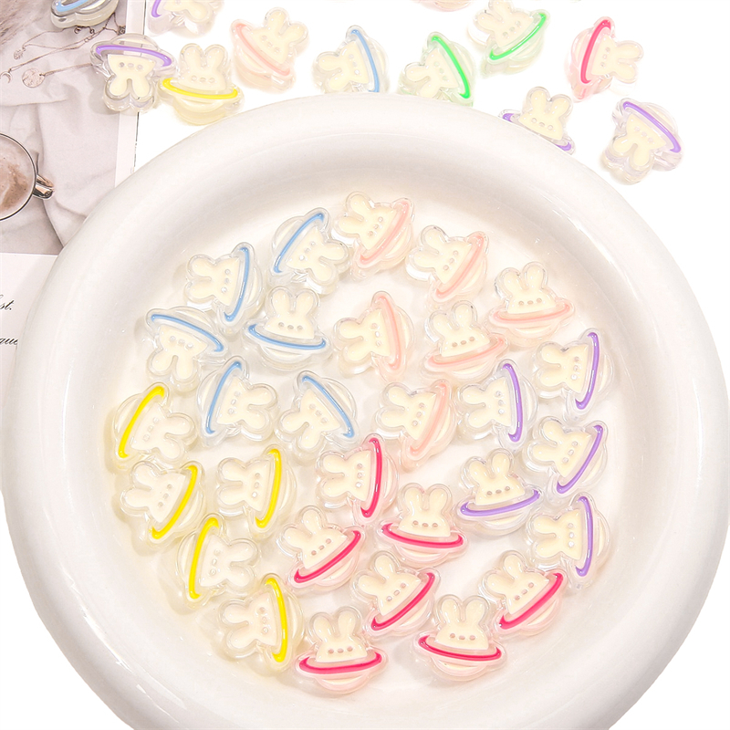 Hạt Hình Thỏ Hành Tinh Hoạt Hình Dễ Thương Dùng Làm Trang Sức / Móc Khóa / Vòng cổ DIY