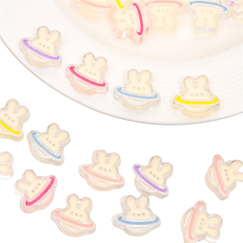 Hạt Hình Thỏ Hành Tinh Hoạt Hình Dễ Thương Dùng Làm Trang Sức / Móc Khóa / Vòng cổ DIY