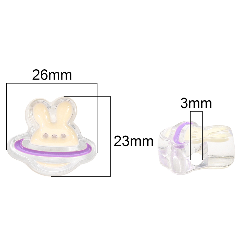 Hạt Hình Thỏ Hành Tinh Hoạt Hình Dễ Thương Dùng Làm Trang Sức / Móc Khóa / Vòng cổ DIY