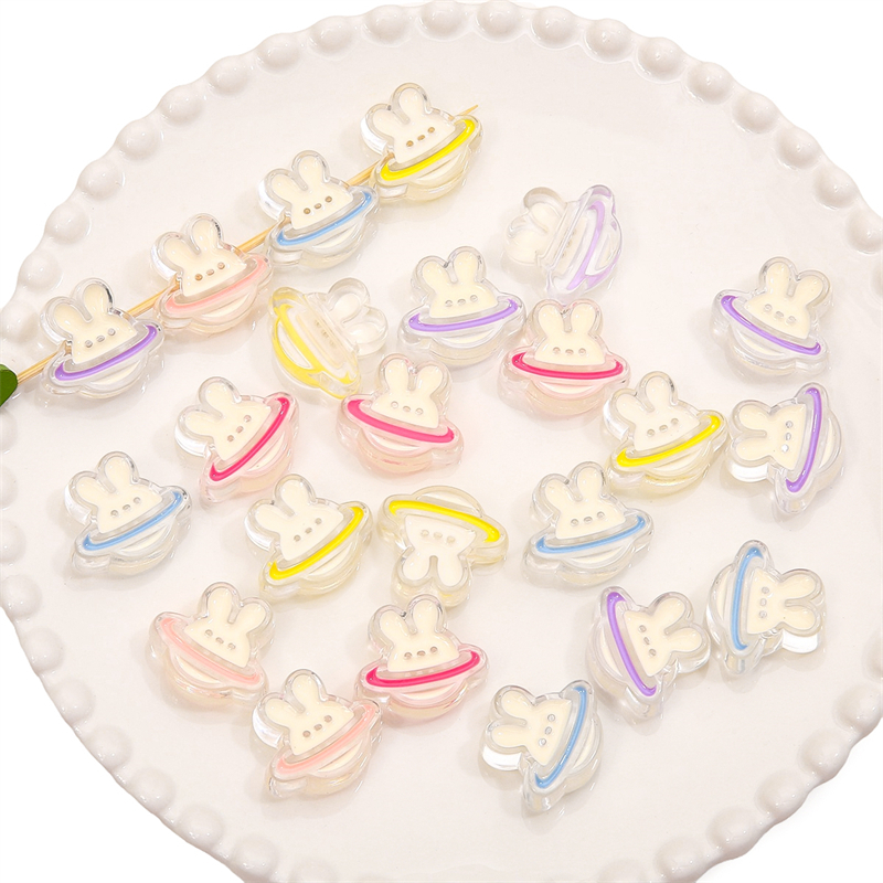 Hạt Hình Thỏ Hành Tinh Hoạt Hình Dễ Thương Dùng Làm Trang Sức / Móc Khóa / Vòng cổ DIY