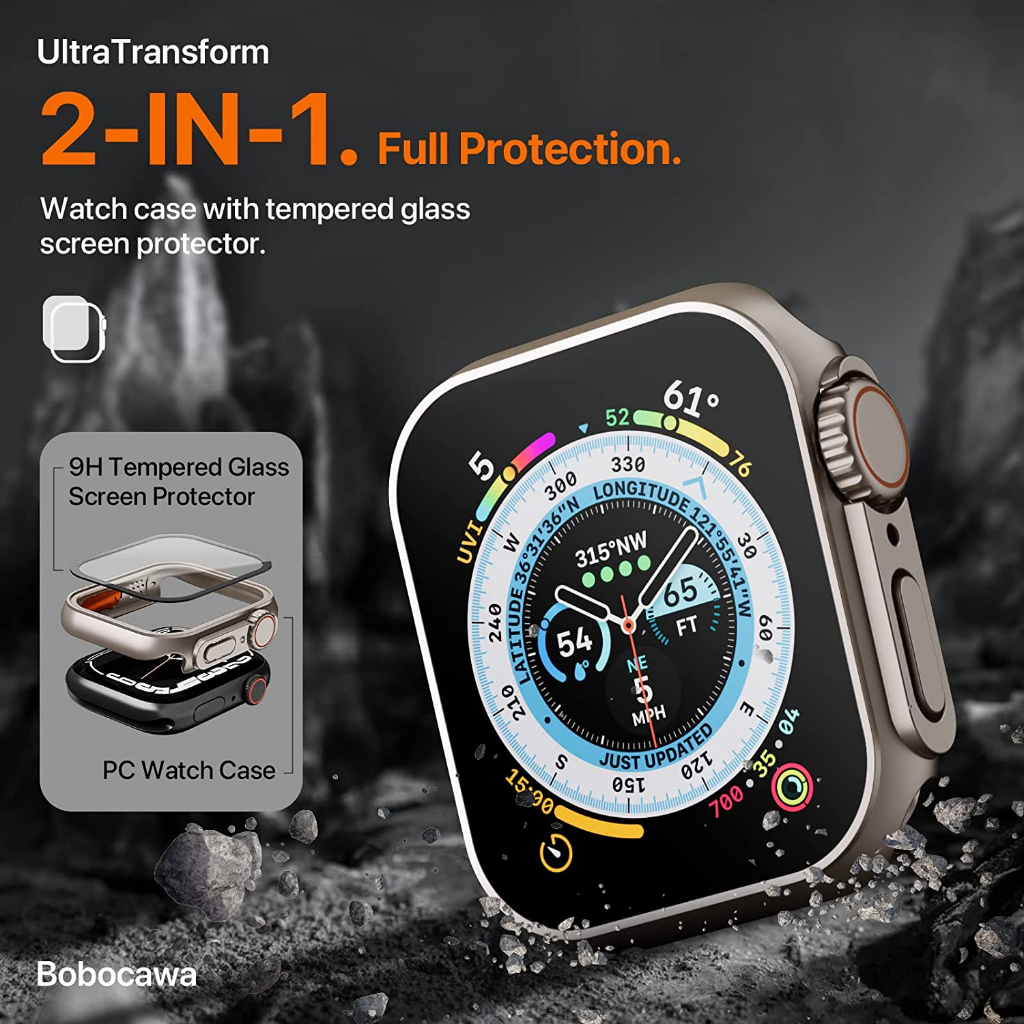 Kính Ốp Bảo Vệ Màn Hình Đồng Hồ Thông Minh Apple Watch 8 7 45mm 41mm 44mm 40mm iWatch Series 4 5 6 SE