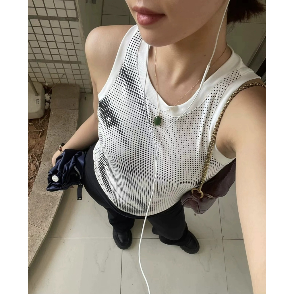 ZHELIHANGFEI Áo Thun Không Tay Dáng Ôm In Hình monroe Phong Cách Âu Mỹ Quyến Rũ Dành Cho Nữ