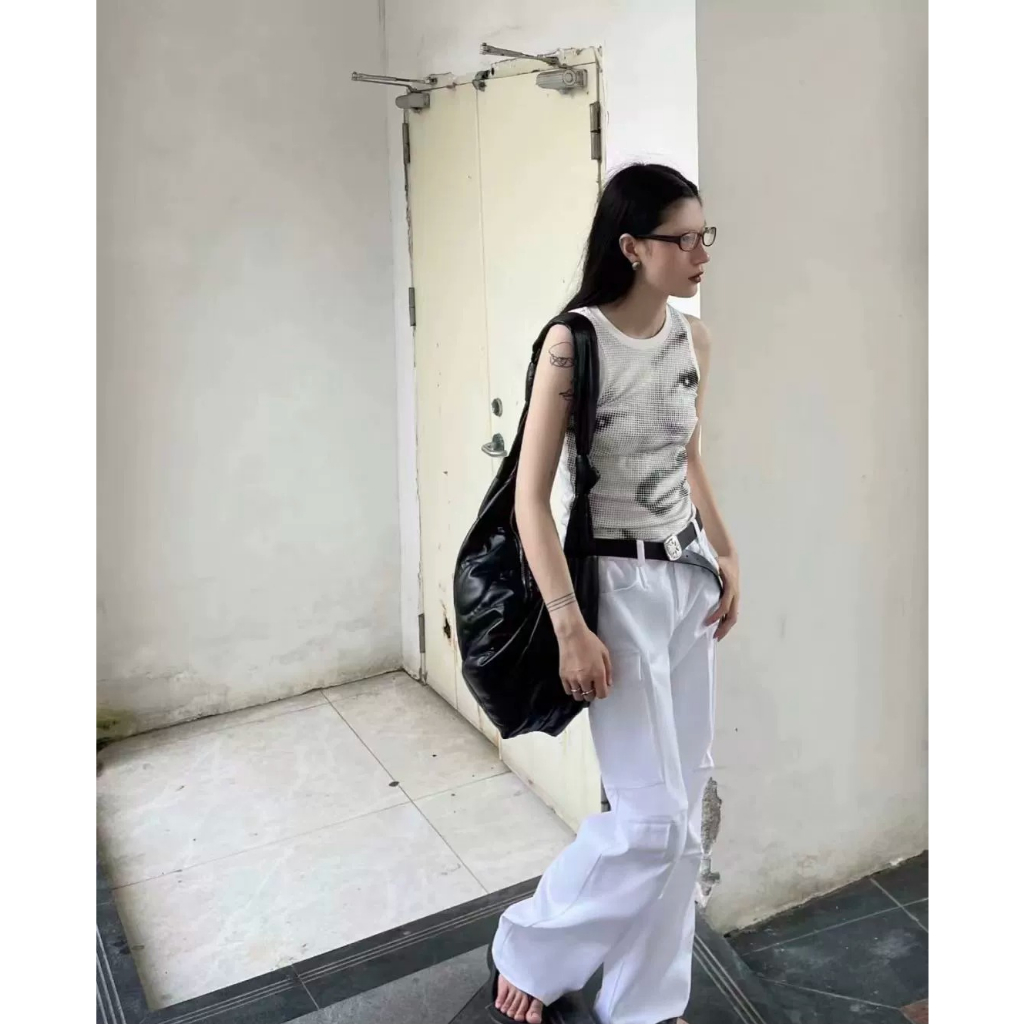 ZHELIHANGFEI Áo Thun Không Tay Dáng Ôm In Hình monroe Phong Cách Âu Mỹ Quyến Rũ Dành Cho Nữ