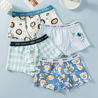 Bộ 4 Quần Lót boxer Vải cotton In Hoạt Hình Dễ Thương Cho Bé Trai