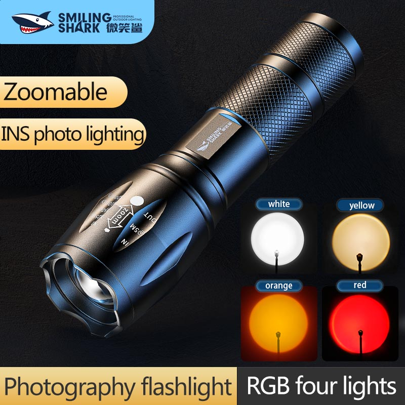 SmilingShark SD1003 Đèn Pin led RGB Ánh Sáng Trắng / Vàng / Xanh Dương / Đỏ / Xanh Lá / Tím / Cam Có Thể Sạc Lại Bằng Cổng USB Dùng Chụp Ảnh | BigBuy360 - bigbuy360.vn