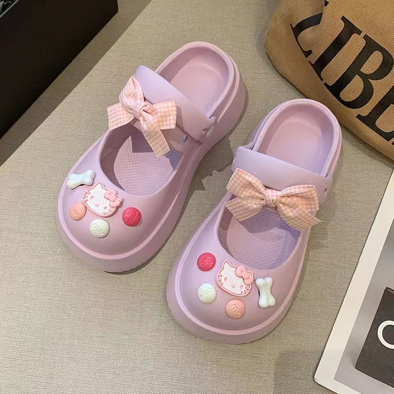 Hellokitty Dép Đế Dày Mềm Mại Chống Trượt Họa Tiết Hoạt Hình Dễ Thương
