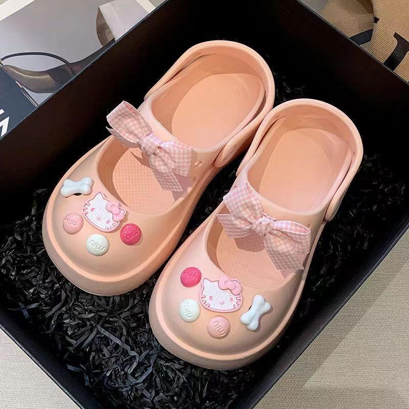 Hellokitty Dép Đế Dày Mềm Mại Chống Trượt Họa Tiết Hoạt Hình Dễ Thương