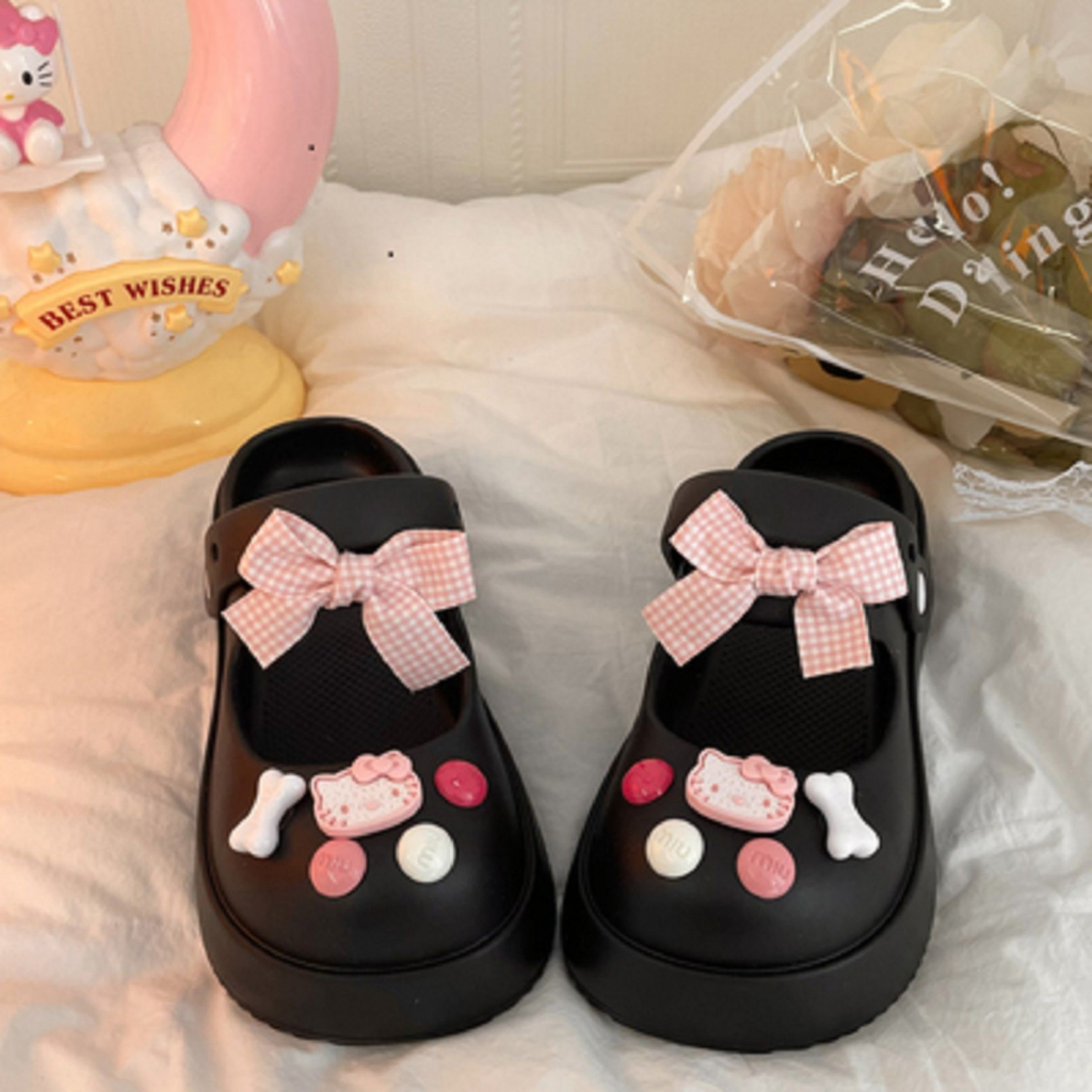 Hellokitty Dép Đế Dày Mềm Mại Chống Trượt Họa Tiết Hoạt Hình Dễ Thương