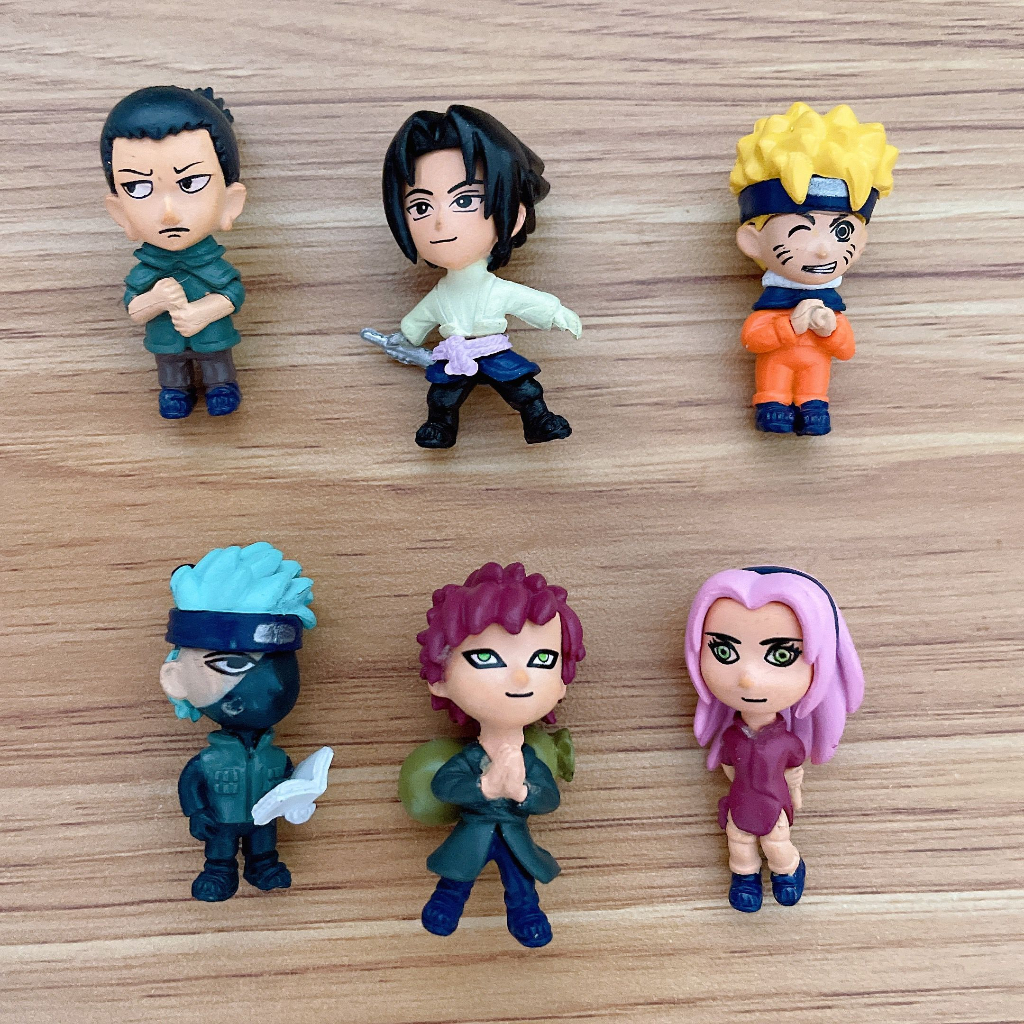 Set 6 Mô Hình Nhân Vật Hoạt Hình Naruto Sasuke Gaara Uchiha Madara 3cm