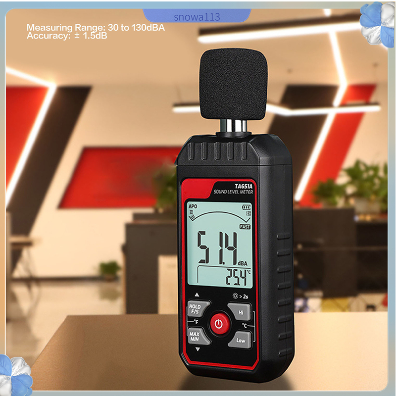 Bán nóng Máy đo mức âm thanh Độ nhạy Đo lường chính xác Phản hồi nhanh kiểm tra tiếng ồn có đèn nền LCD Màu đen