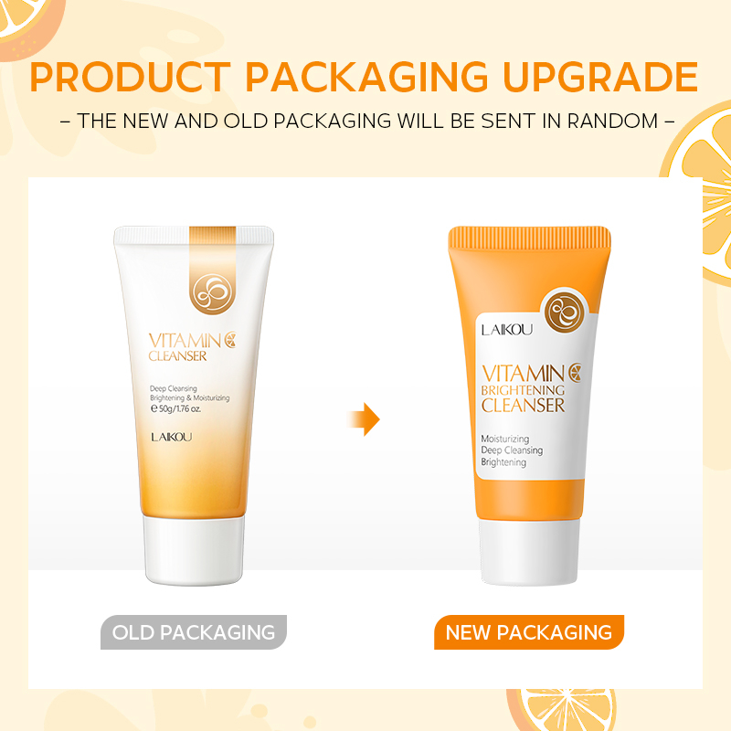 Sữa rửa mặt Laikou Vitamin C làm sạch sâu làm sáng da 50g