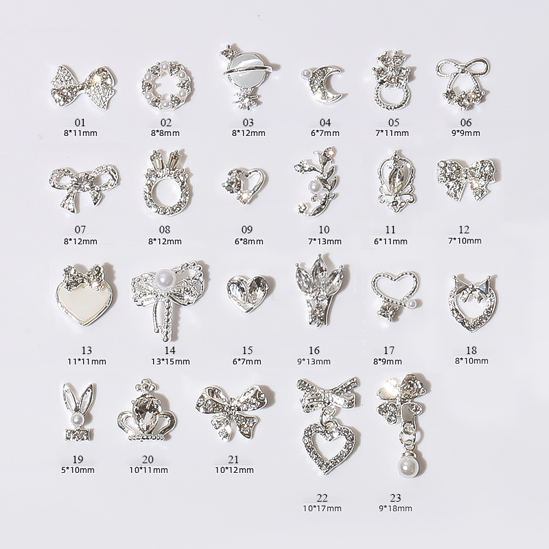 Phụ Kiện Trang Trí Móng Tay 3D Hình Nơ Đính Ngọc Trai Xinh Xắn