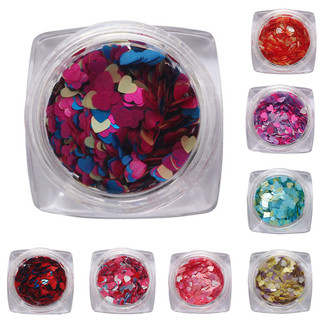 Hộp sequin hình trái tim lấp lánh thời trang dùng trang trí móng diy
