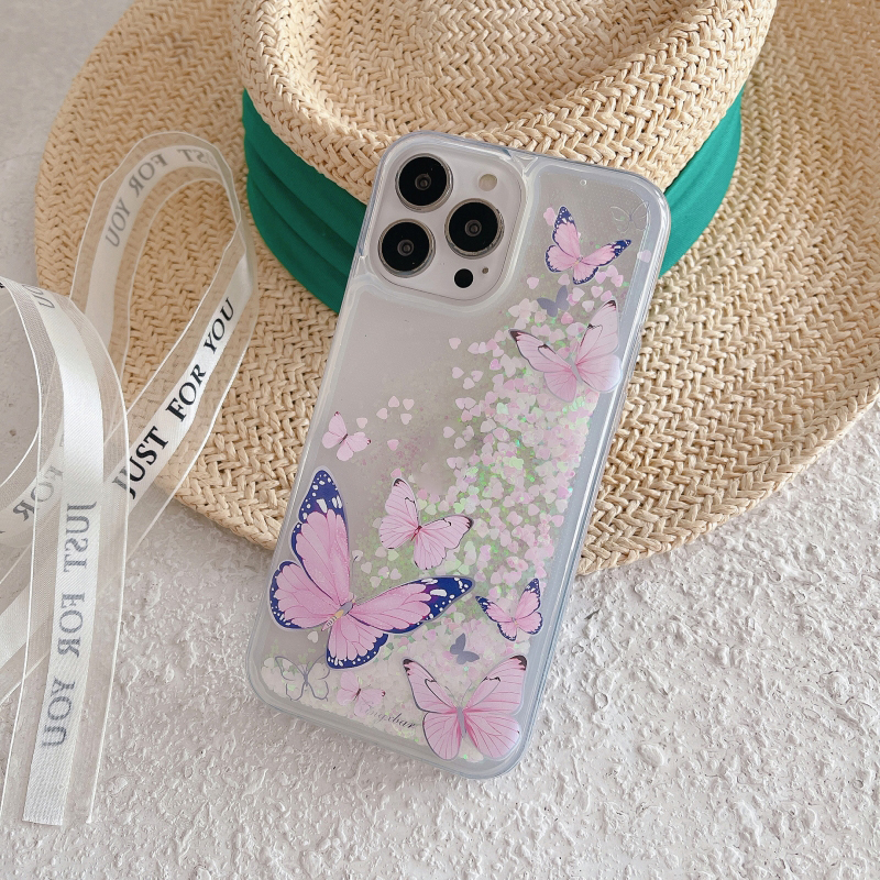 Ốp Điện Thoại Silicon Mềm Trong Suốt Chống Sốc Phối Kim Tuyến Nước Cho iPhone 14 13 12 11 Pro Max 14 Plus