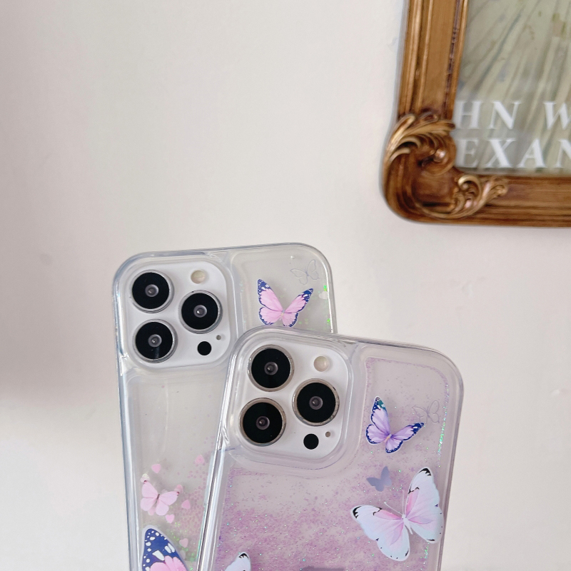 Ốp Điện Thoại Silicon Mềm Trong Suốt Chống Sốc Phối Kim Tuyến Nước Cho iPhone 14 13 12 11 Pro Max 14 Plus