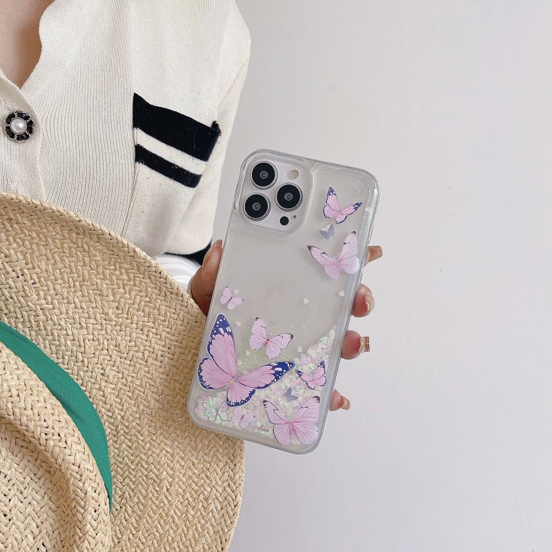 Ốp Điện Thoại Silicon Mềm Trong Suốt Chống Sốc Phối Kim Tuyến Nước Cho iPhone 14 13 12 11 Pro Max 14 Plus