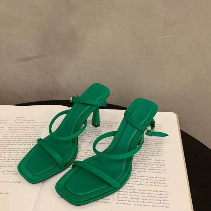 Sandal Cao Gót Thiết Kế Mới Đơn Giản Thời Trang Theo Phong Cách Pháp Cho Nữ