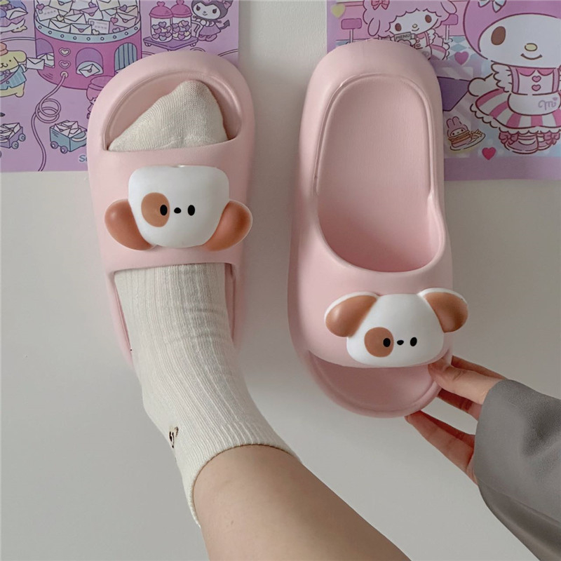 Đáy dày chống trơn trượt dép chó dễ thương bánh mì dép sandal nữ AA6467