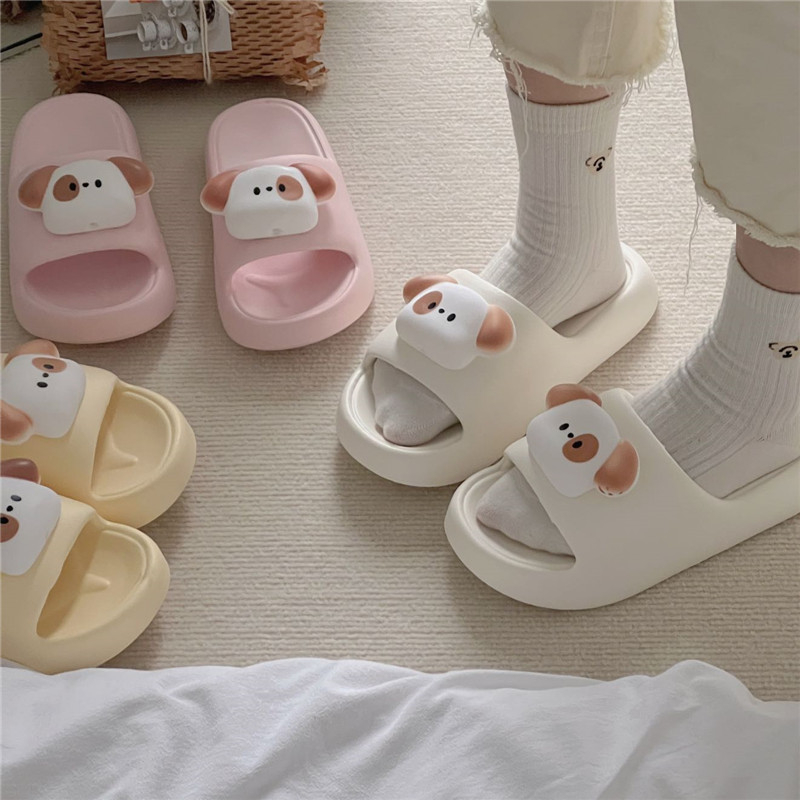 Đáy dày chống trơn trượt dép chó dễ thương bánh mì dép sandal nữ AA6467