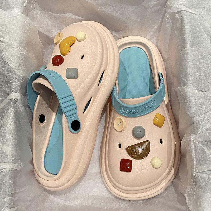 🌟Mới 2023🌟sandal nữ  dép chống trượt đáy dày xuyên thấu  họa tiết hoạt hình thời trang 2023 bánh mì dép  AA6462