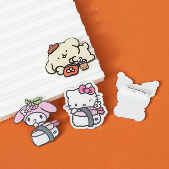 Ghim Cài Áo Hình Sanrio Bằng Acrylic Mềm Mại Dễ Thương