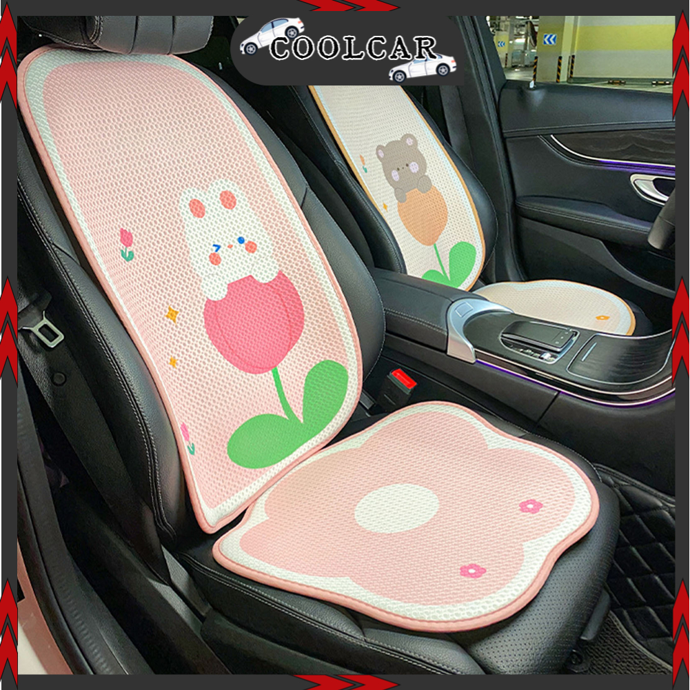 Đệm lót ghế ngồi xe hơi - Họa Tiết Hoạt Hình Đáng Yêu Băng Lụa Thoáng Khí Thoải Mái - CoolCar
