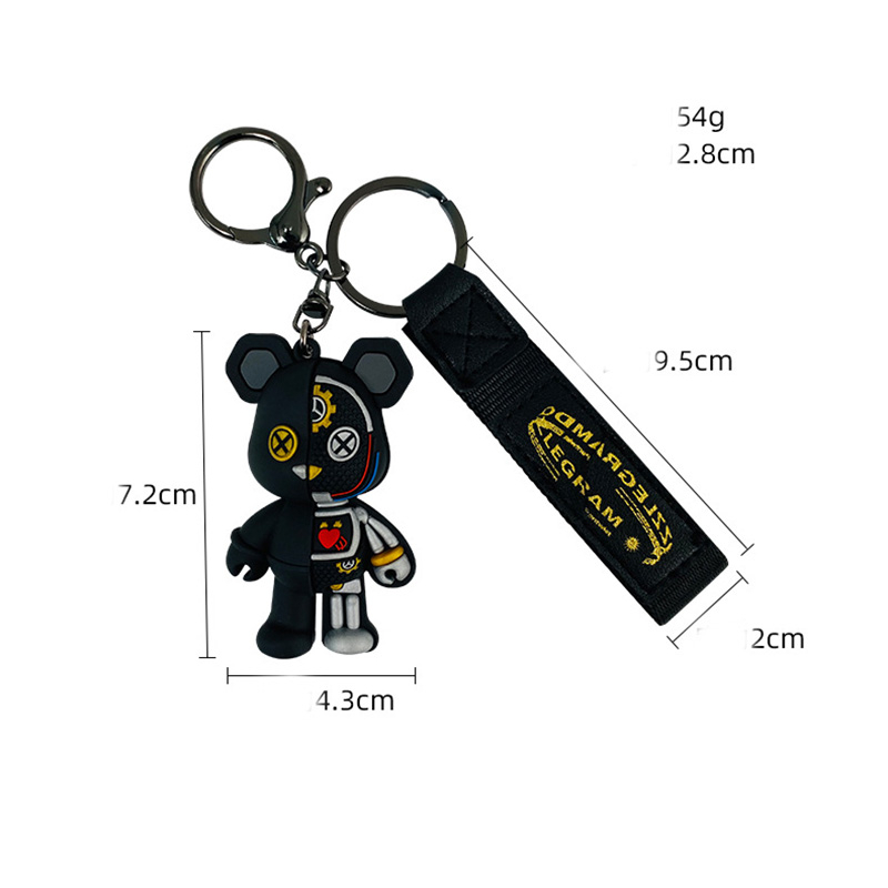 Móc Khóa Hình Đầu Lâu Cơ Thể Người Hoạt Hình Vui Nhộn Phong Cách Punk Dành Cho Cặp Đôi