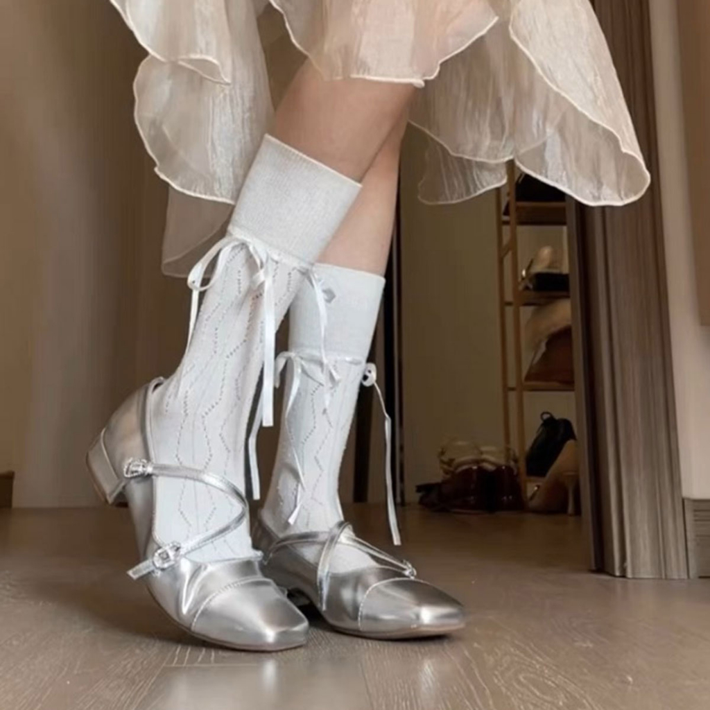 Giày Da Múa Ba Lê Mũi Vuông Đế Bằng Cột Dây Chống Trượt / Mài Mòn Thời Trang Cao Cấp